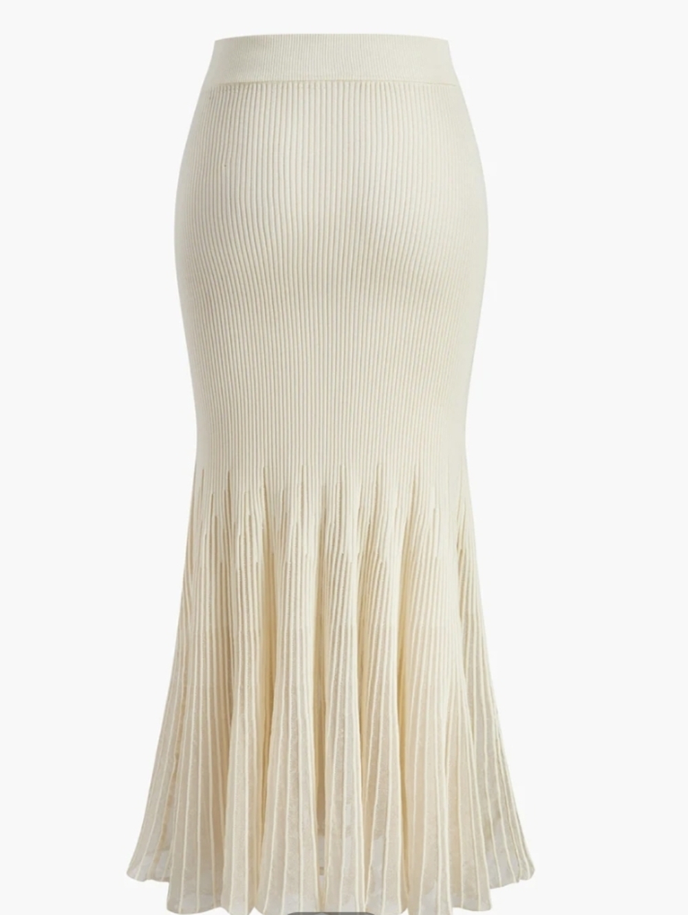 Commense Knit Pleated Ruffle Maxi *Skirt Only* White M NWT - Picture 4 of 9